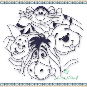 Embroidery Machine Design Winnie the pooh Funny File pattern digital download pes