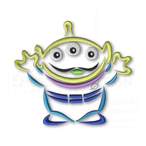 Green Alien from Pizza Planet Embroidery Machine Designs Instant Digital Download Pes File Sketch