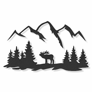 Forest Mountains Deer Embroidery Machine Designs Instant Digital Download Pes File