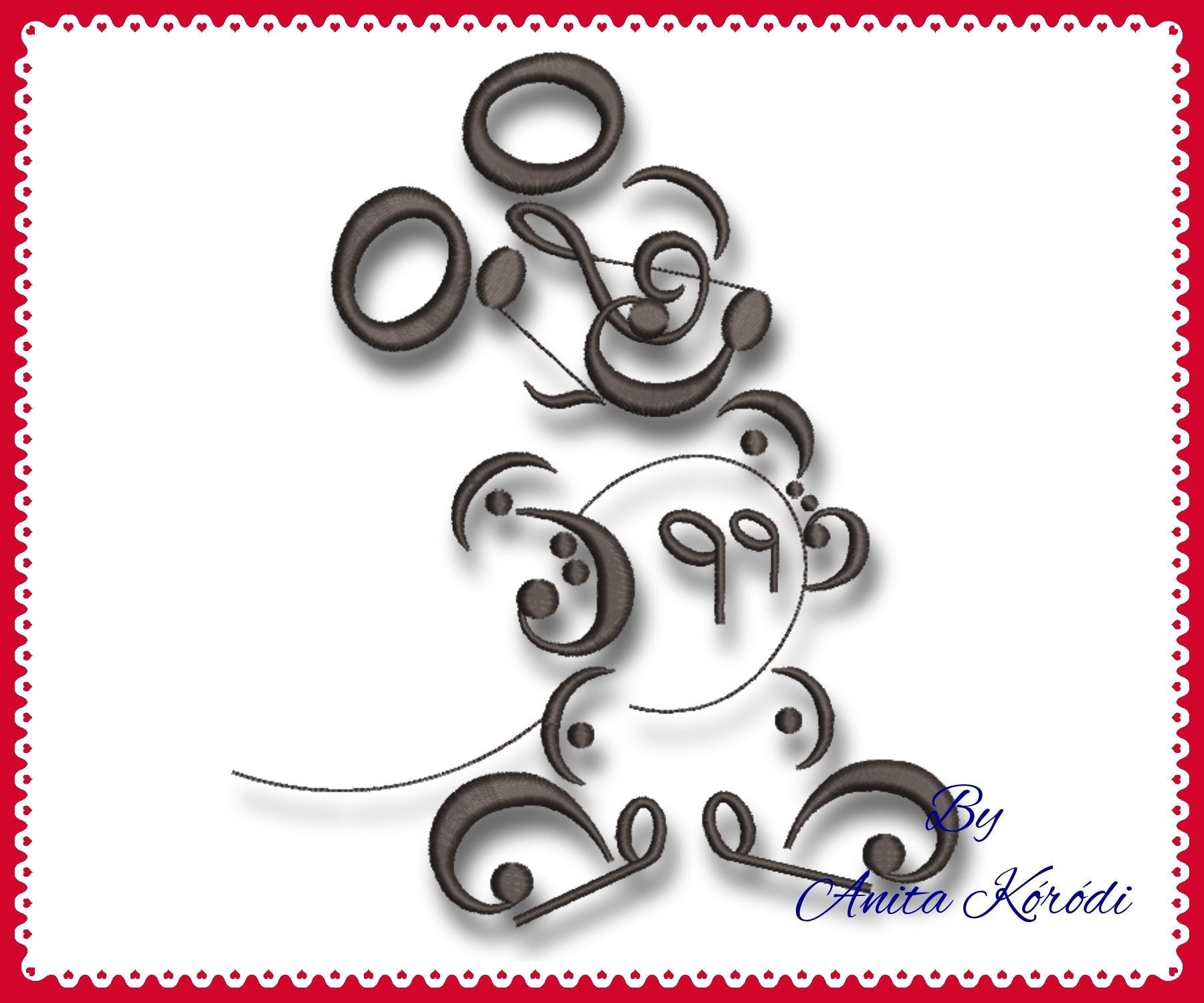 Notes Mickey Mouse Embroidery Machine Designs Music Outline Pes Instant Download digital Pattern