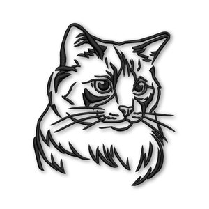 Motifs de broderie chat fichier pes en téléchargement numérique instantané