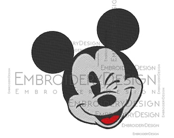 Mickey Mouse Leer Embroidery Machine Designs Instant Digital Télécharger le fichier Pes
