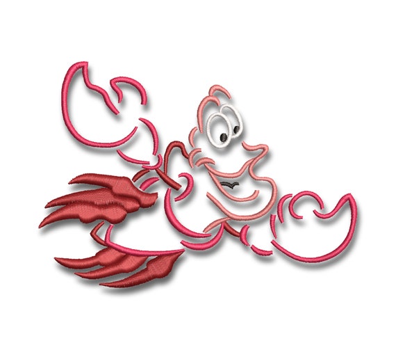 The Little Mermaid Ariel Sebastian Disney Sketch Embroidery Etsy 日本