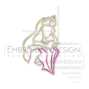 Aurora Embroidery Design Sketch Sleeping Beauty Pes Princess Instant Digital Pattern