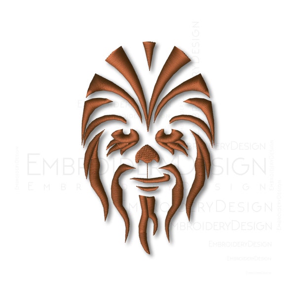 Desenhos de bordado Chewbacca Esboço Máquina de bordar Star Wars Download digital instantâneo Arquivo Pes