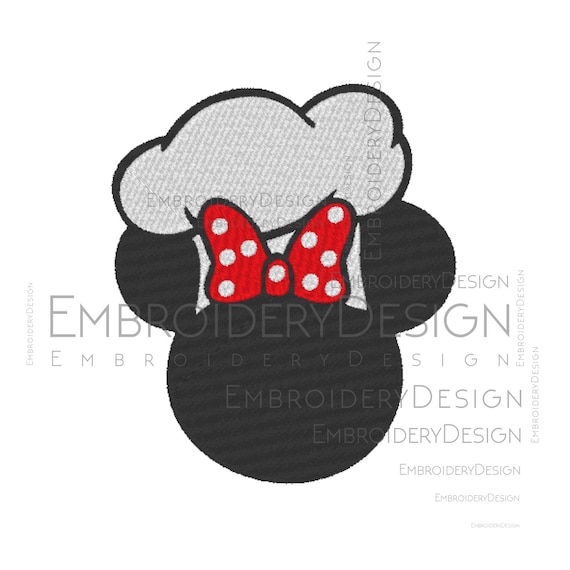 シェフミニーマウス機械刺繍デザインプリンセスシルエットデザイン