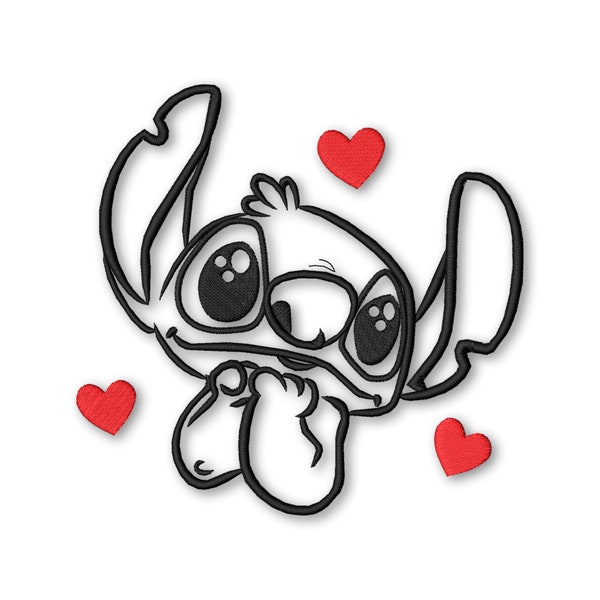 Stitch Embroidery Machine Disegni Love Heart Instant Digital Download Pes File Hus