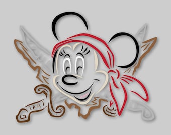 Gráficos de cabeza de pirata de ratón SVG Dxf EPS Png Cdr Ai Pdf Vector Art Clipart descarga instantánea Archivo de impresión de corte digital