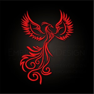 Phoenix Bird v2 Embroidery Machine Designs Instant Digital Download Pes File