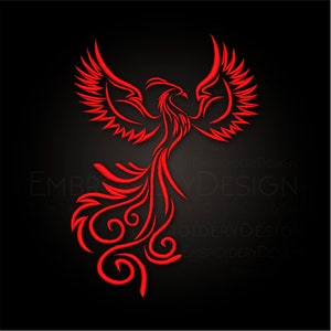 Phoenix Bird v2 Embroidery Machine Designs Instant Digital Download Pes File