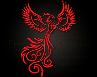 Phoenix Bird v2 Embroidery Machine Designs Instant Digital Download Pes File