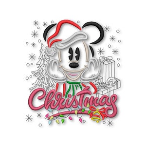 Mouse Christmas Boy Embroidery Machine Designs Instant Digital Download Pes File