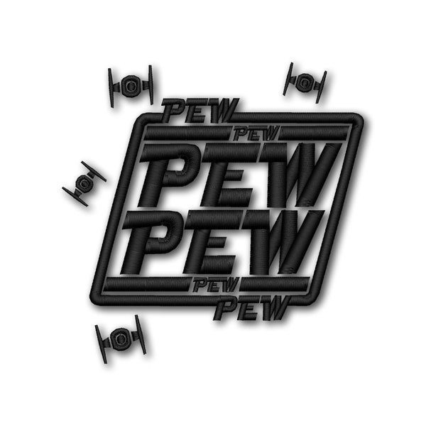Pew Pew Pew Star Wars Force With You Embroidery Designs from Star Wars Sketch Embroidery Machine Instant Digital Download Pes File