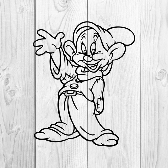 Download Dwarf Dopey Snow White And The Seven Dwarfs Graphics Svg Dxf Etsy