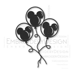 Mickey Mouse Balloon Bunch Embroidery Machine Designs Instant Digital Download Pes File