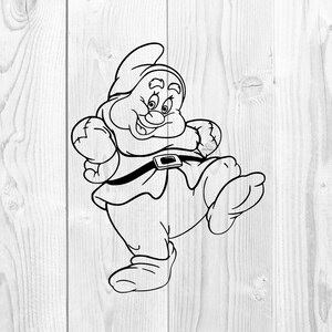 Enano Vidor Blancanieves v2 Gráficos SVG Dxf EPS Png Cdr Ai Pdf Vector Art Clipart descarga instantánea Archivo de impresión de corte digital