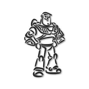 May include: Black and white line art illustration of a cartoon space ranger with a large head and a smile. The space ranger is wearing a spacesuit with a helmet and a jetpack. The space ranger is standing with his arms crossed.