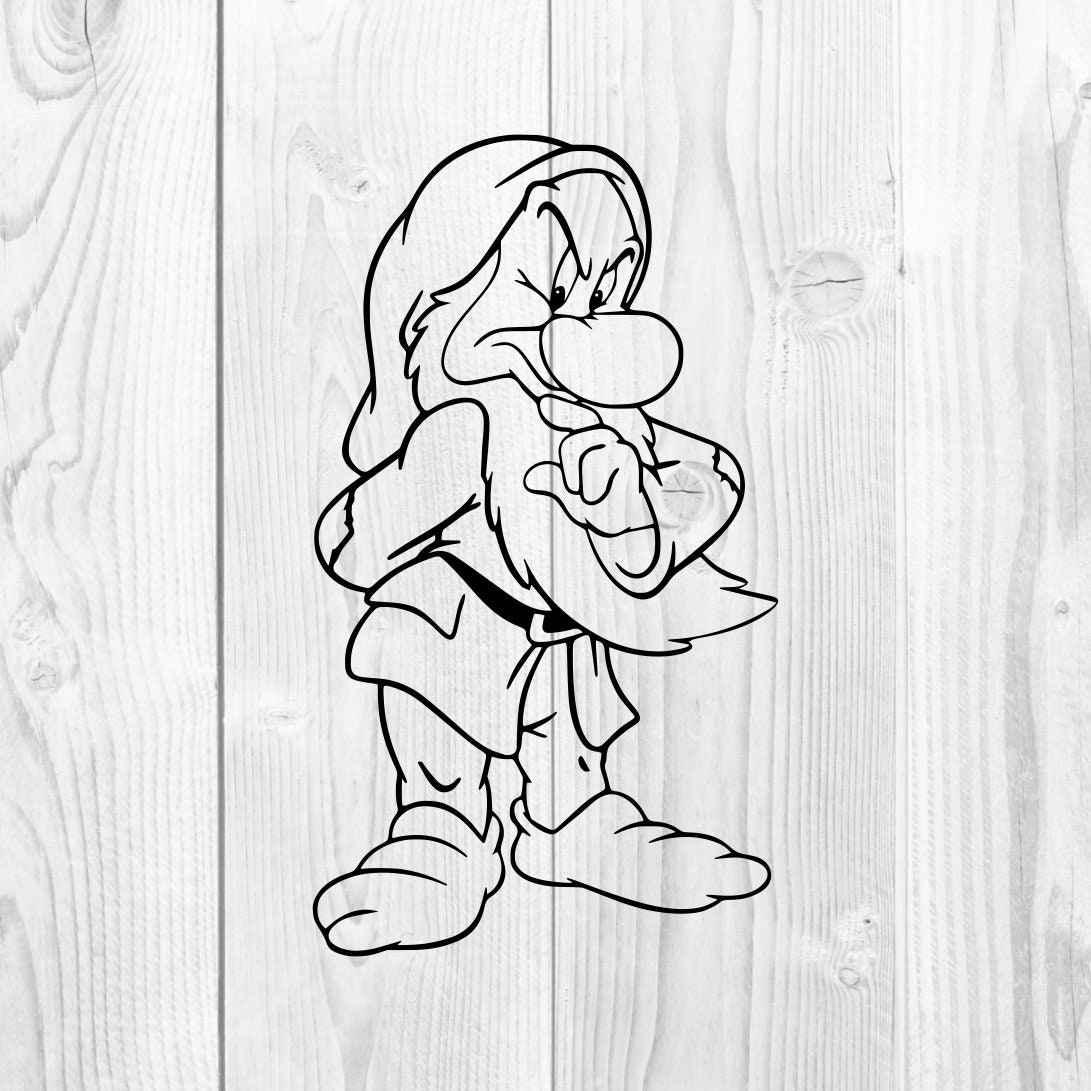 Grumpy Seven Dwarfs Svg Dxf Png Disney Snow White Cut Files Clipart ...