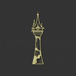 Rapunzel Tower Tangled Embroidery Machine Designs Instant Digital Download Pes File