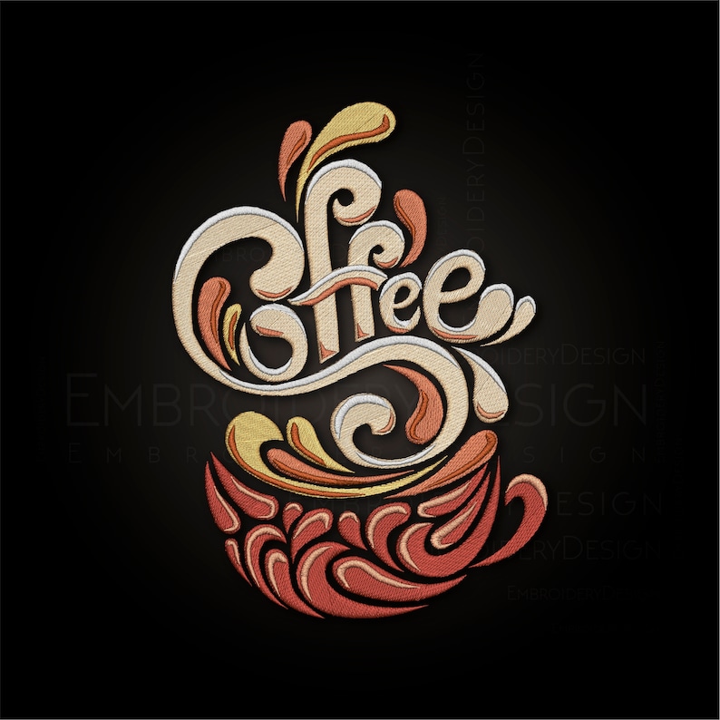 Coffee Mug Embroidery Machine Designs Instant Digital Download Etsy