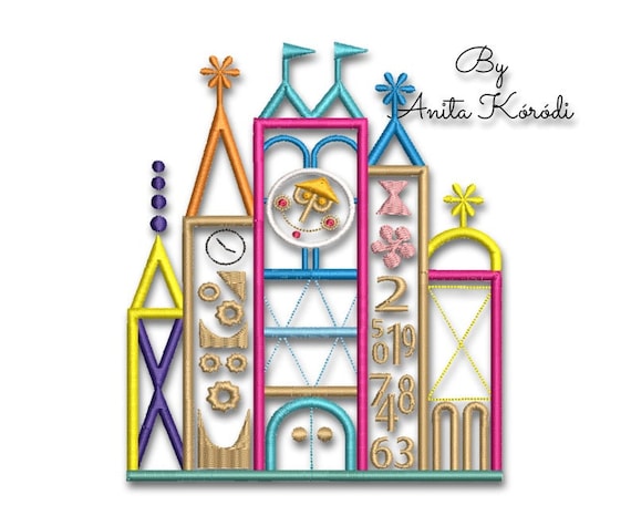 イッツ・ア・スモール・ワールド・ライド刺繍機デザインスケッチPES