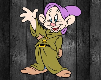 Dopey SVG: Snow White Dwarf Clipart Vector Graphics (Digital Download)