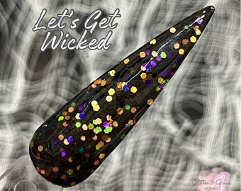 Let’s Get Wicked Dip Powder -Happy Haunting Collection, Halloween Dip Powder, Halloween Acrylic Nails, Dip, Glitter Dip Powder for Nails