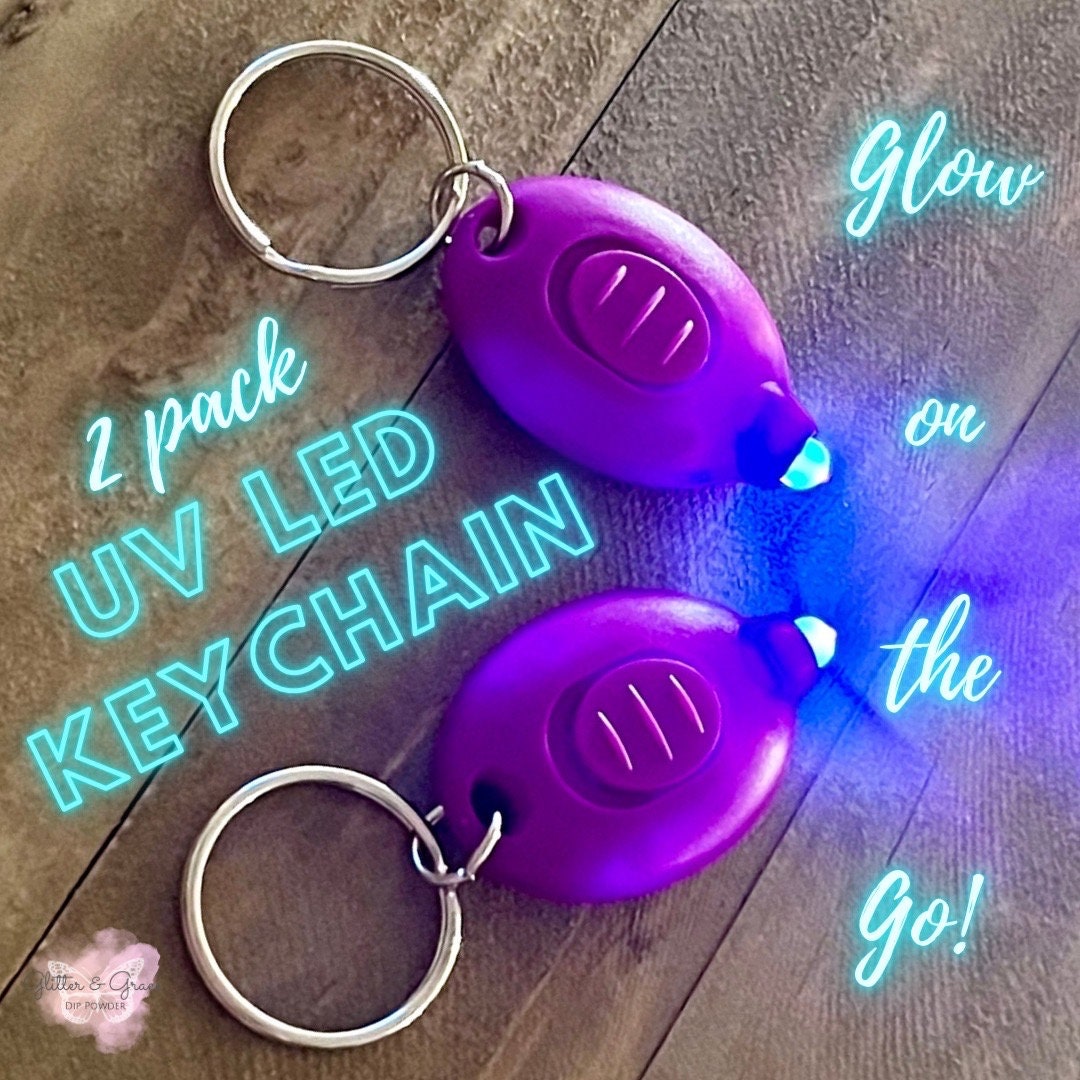 UV LED Keychain 2 Pack Uv Light Uv Keychain Blacklight Etsy