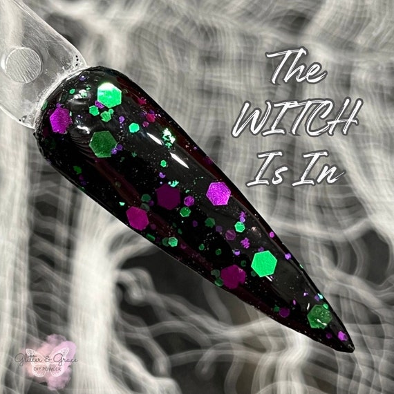 The Witch is in Dip Powder happy Haunting Collection, Halloween Dip Powder,  Halloween Acrylic Nails, Dip, Glitter Dip Powder for Nails 