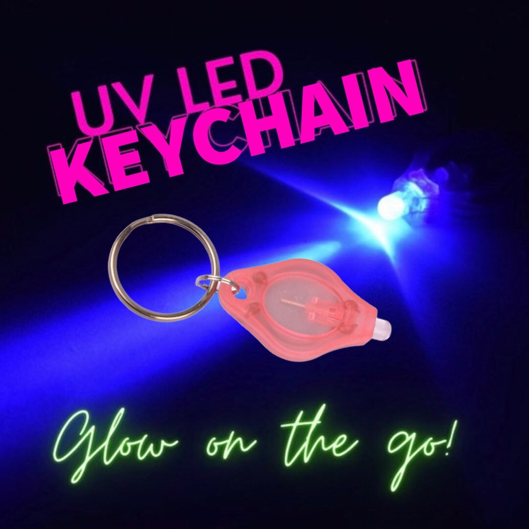 UV LED Keychain Uv Light Uv Keychain Blacklight Etsy