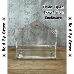 Recinto para arañas saltarinas de 4 x 4 x 4 pulgadas - Recinto de eslinga - Recinto de terciopelo - Recinto ciego para arañas con puerta magnética