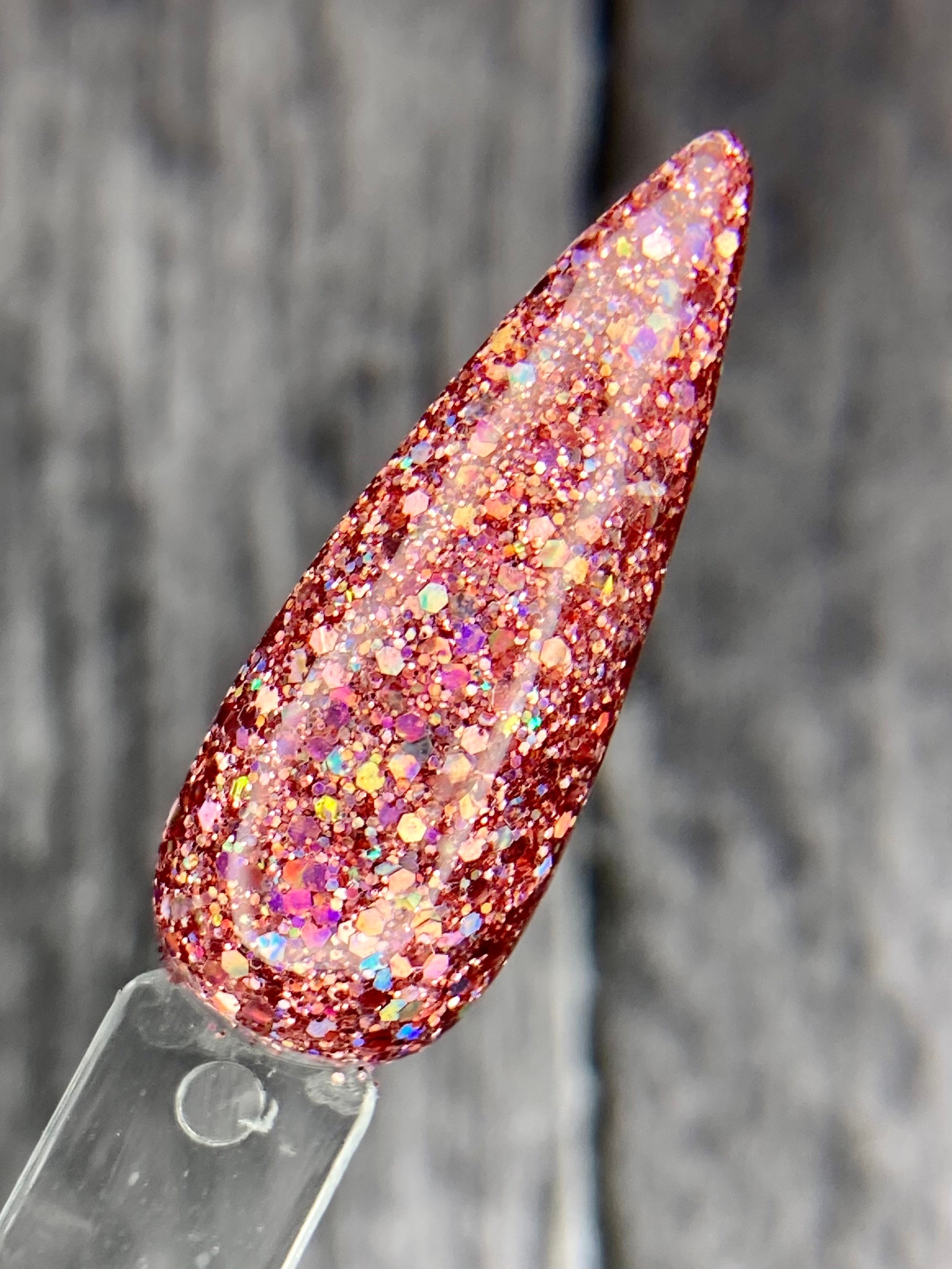 Unconditional Rose Gold Holographic Dip Powder
