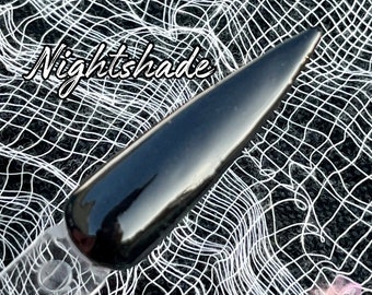 Nightshade Black Dip Powder -Happy Haunting Collection, Halloween Dip Powder, Halloween Acrylic Nails, Dip, Glitter Dip Powder for Nails