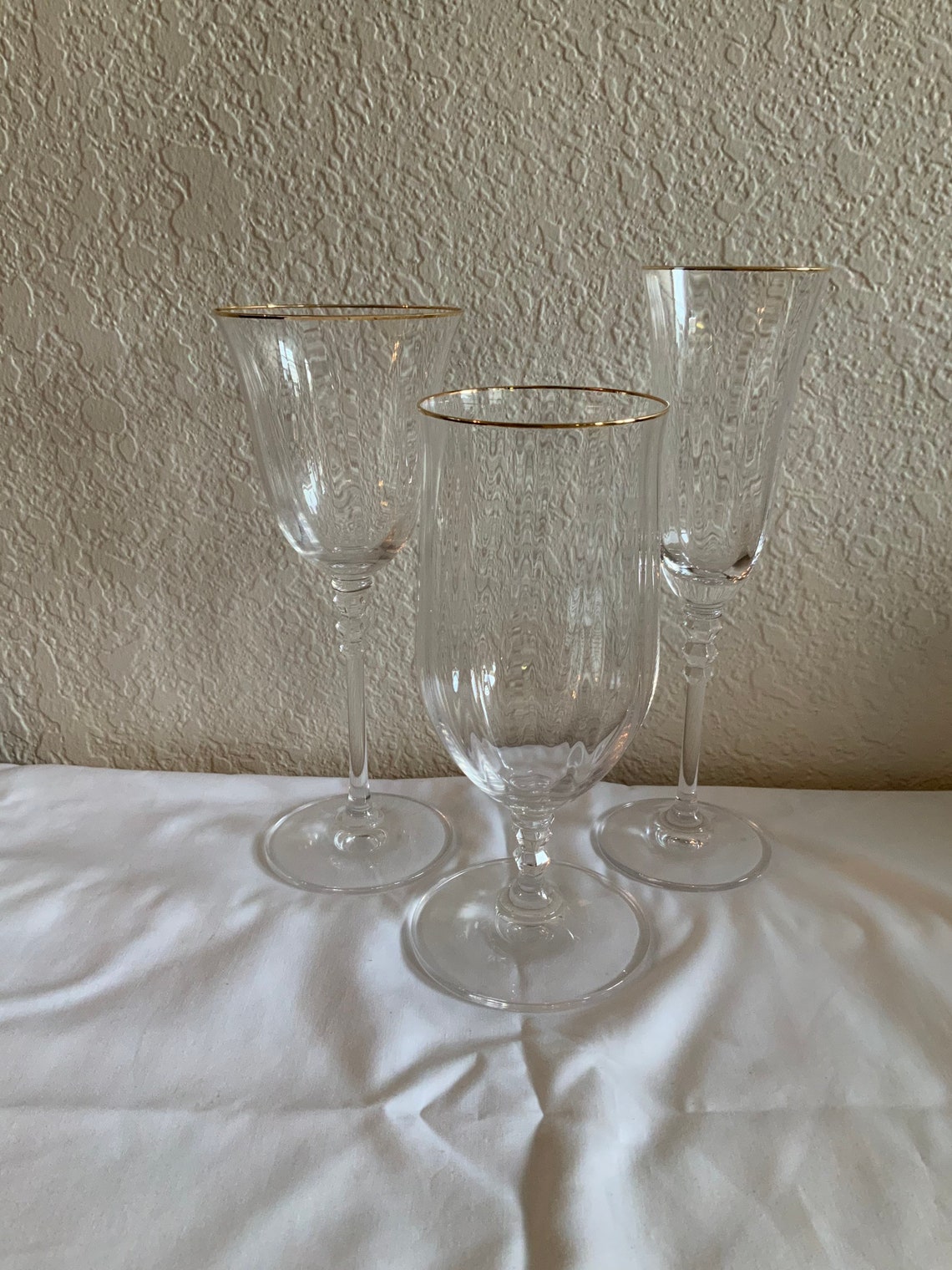 Mikasa Sonato Gold Champagne Flute. 8 7/8. Optic Bowl. Etsy