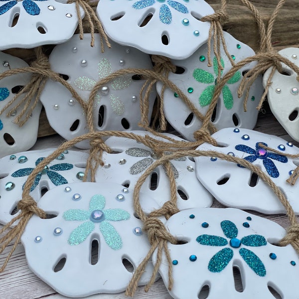 Individual Sand Dollar Ornament, colorful ornament for beach-themed beach house Christmas Tree, single ornament