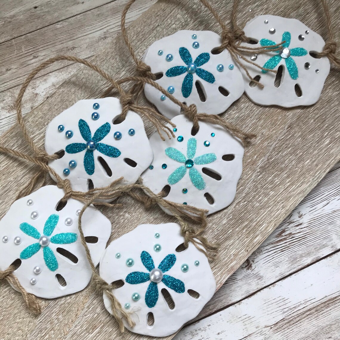 Ornament Set Sand Dollar Christmas Tree Ornaments Set of 3 Etsy