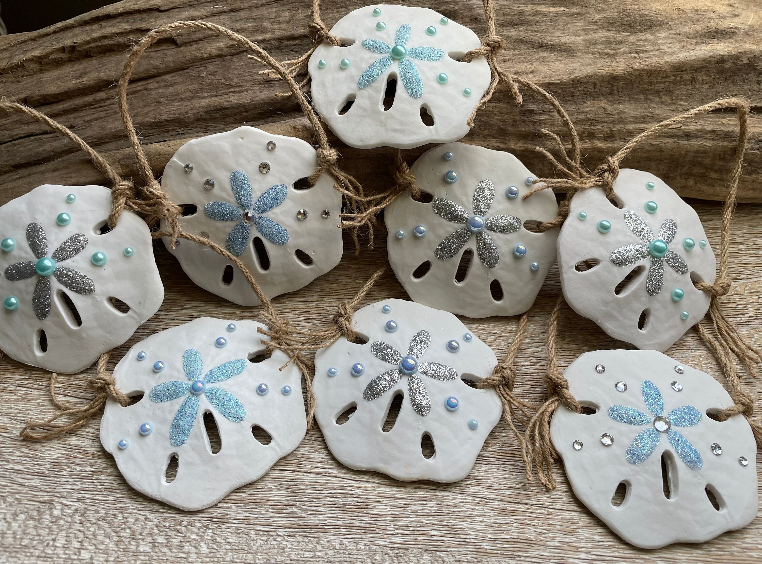 Ornament set sand dollar Christmas tree ornaments set of 3 Etsy
