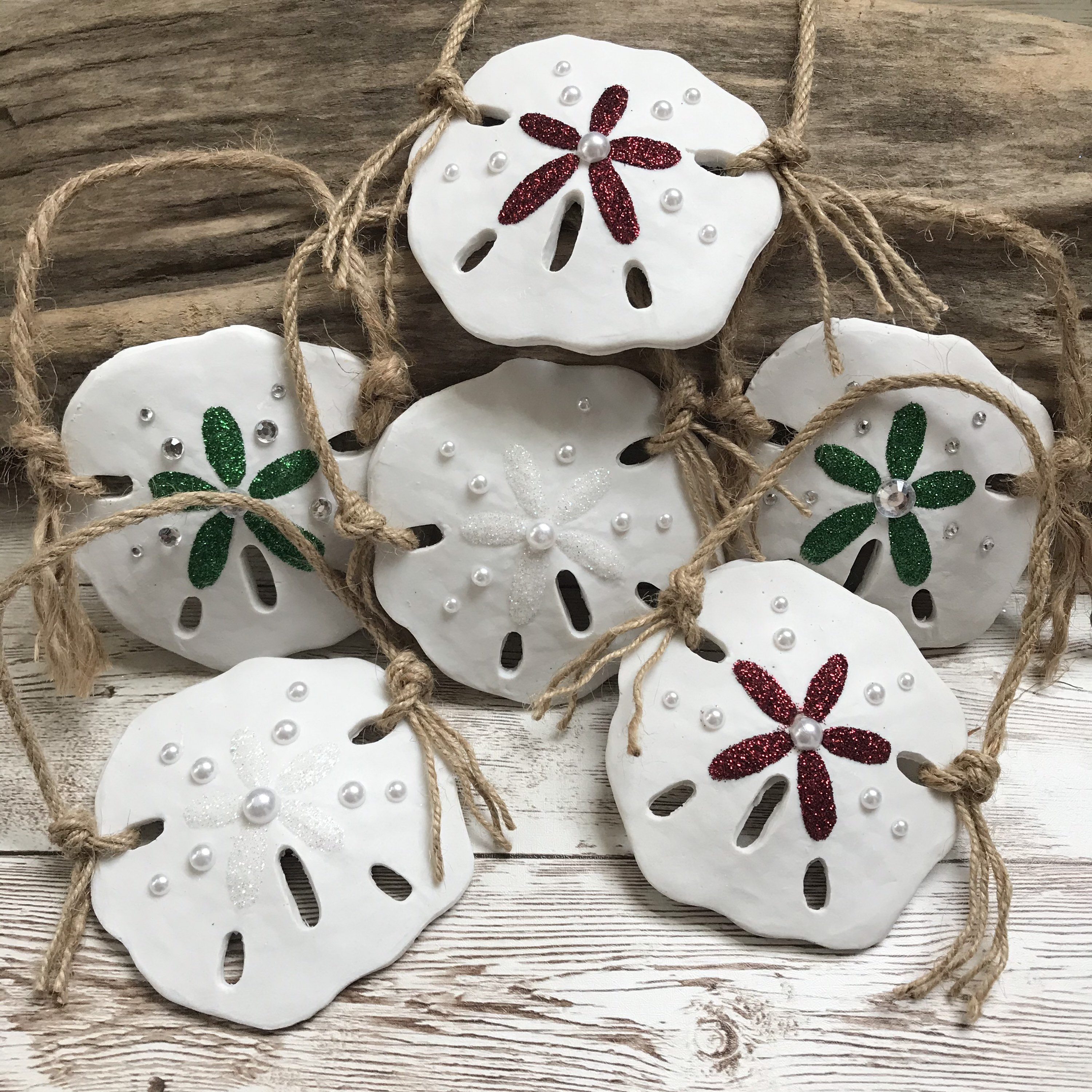 Ornament set sand dollar Christmas tree ornaments set of 3 Etsy