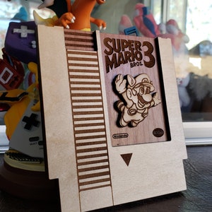 Super Mario Bros 3 Wooden Wood Nintendo / NES Cartridge (Doesn't Function as a Game)