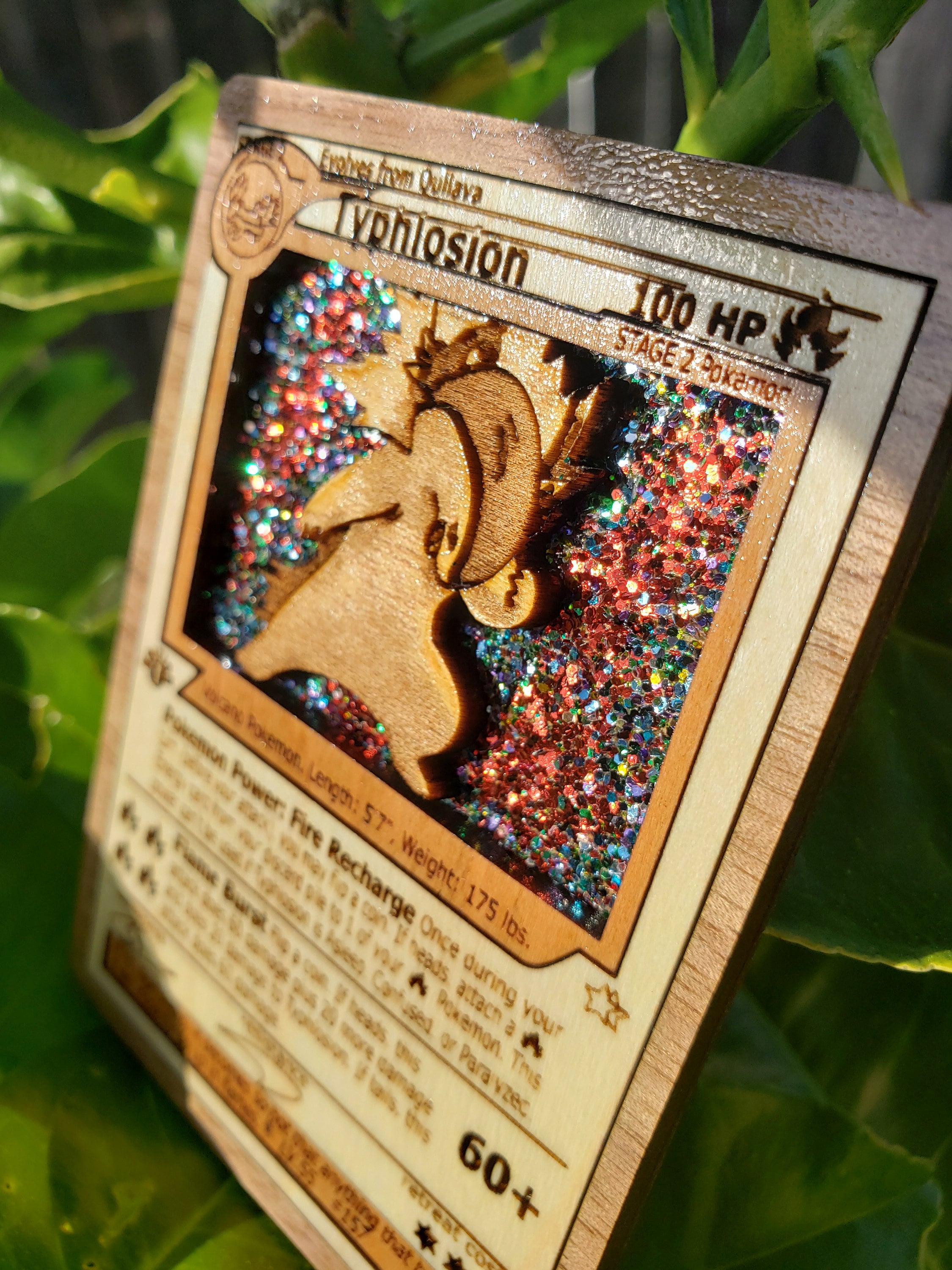 Typhlosion Wooden Pokemon Card Holo Pokemon Gift Wood Pokemon Etsy