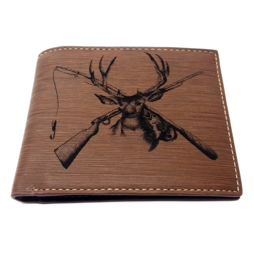 Hunters Engraved Wallet Bifold Wallet Groomsmen Wallet Slim Etsy