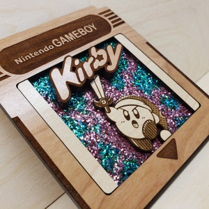 4.5 inch Kirby as Link Wood Holographic GameBoy Cartridge (Doesn&#39;t Function)