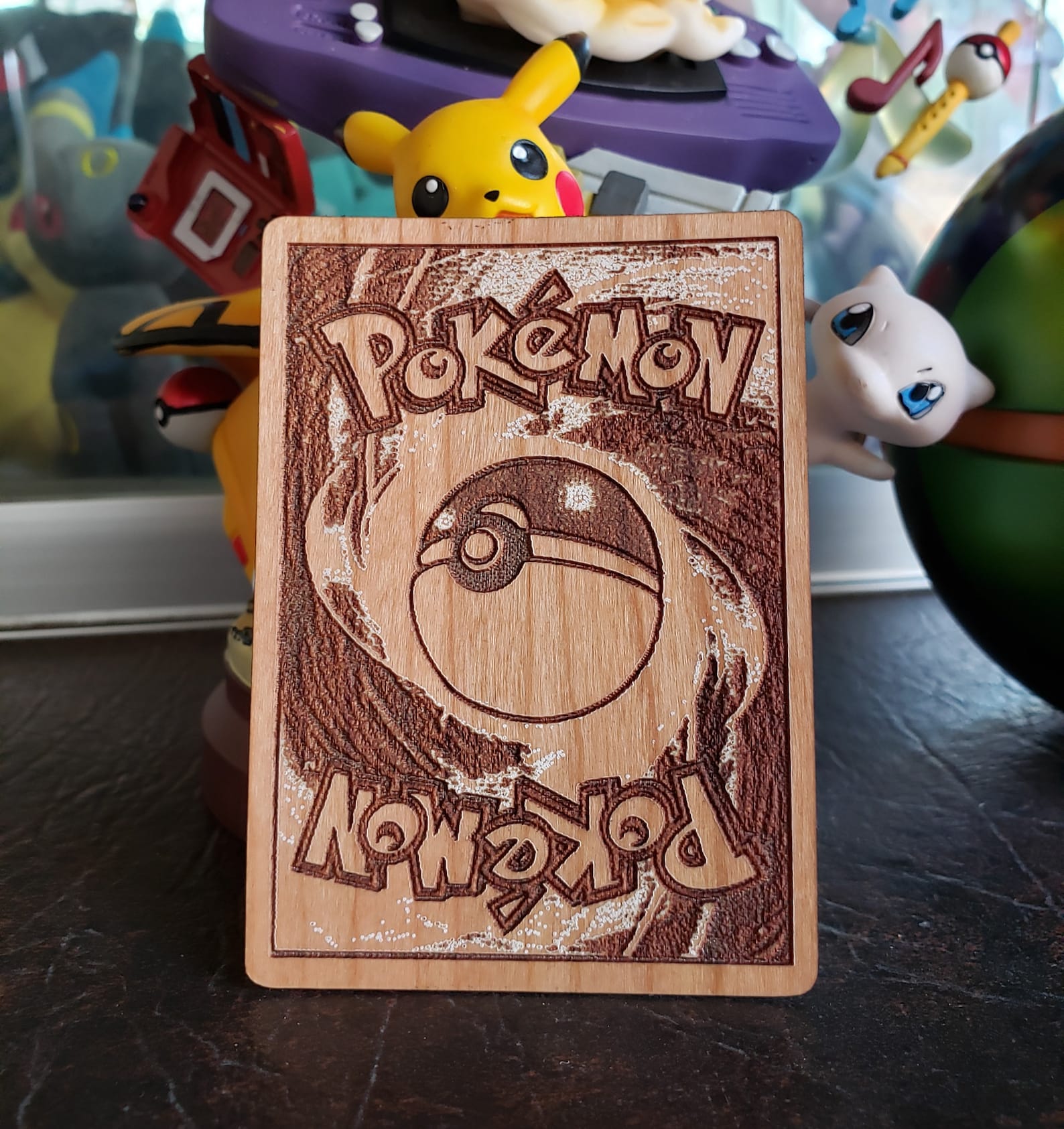 Psyduck On A Swing Wooden Pokemon Card Holo Pokemon Gift Wood Etsy