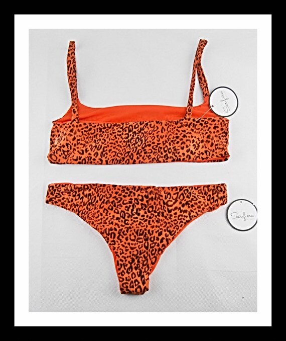 orange striped swimsuit