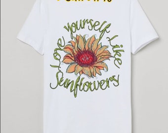 t-shirts tournesol, Tournesol, vêtements tournesol, tournesols, t-shirts floraux, tee tournesol, tournesol floral, art tournesol, tees femmes