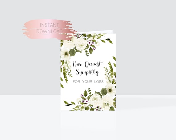Floral Thinking Of You Card Plain Neutral Square With Deepest Sympathy Card, Thinking Of You, Sorry For Men And Women | Blank Inside And Envelope - View #6