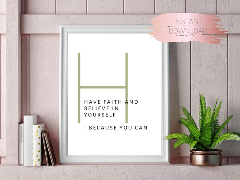 Printable motivational quote Faith printable quote wall art encouraging words digital art print