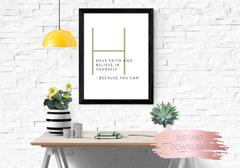 Printable motivational quote Faith printable quote wall art encouraging words digital art print