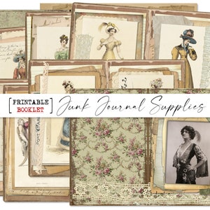 Printable Mini Junk Journal Fashion Booklet, Vintage Little Book, Digital Vintage Booklet, Printable Junk Journal Supply, Old Fashion