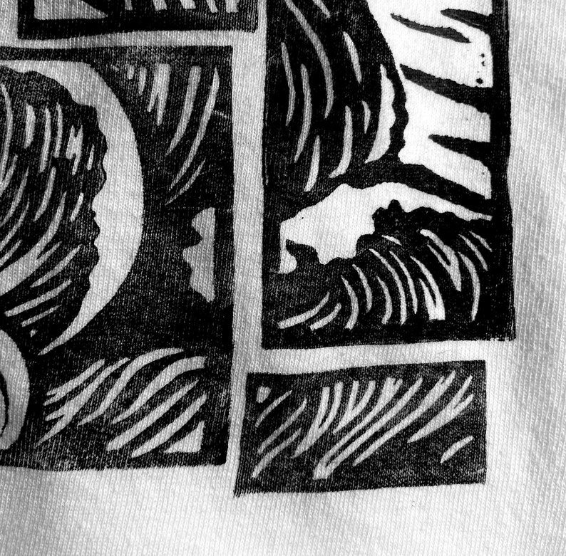 Abstract Wave Block Print Tshirt Etsy